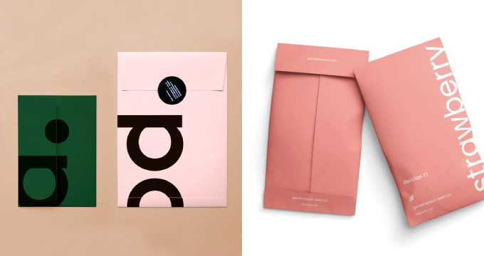 大胆な配置のデザイン宅配袋