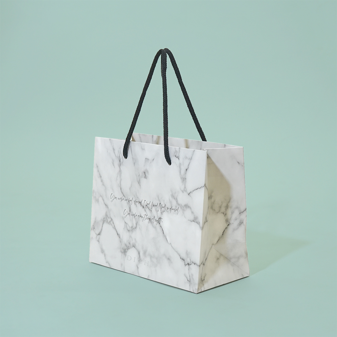 宝石が入る大理石柄ショッパー0