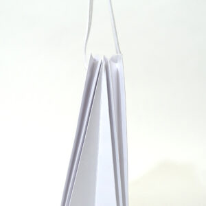 台形フォルムとジャバラ折りの要素を取り入れた、ユニークな特殊形状のオリジナル紙袋