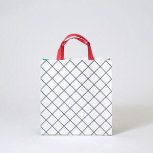 人気洋菓子店が手掛ける、晒クラフト紙に網目状のパターンを印刷した、レトロモダンなオリジナル紙袋