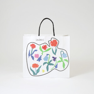 人気スイーツブランドのレトロポップなイラストをフルカラー印刷で表現した、オリジナル紙袋