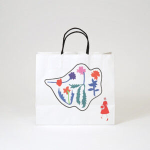 人気スイーツブランドのレトロポップなイラストをフルカラー印刷で表現した、オリジナル紙袋