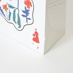 人気スイーツブランドのレトロポップなイラストをフルカラー印刷で表現した、オリジナル紙袋