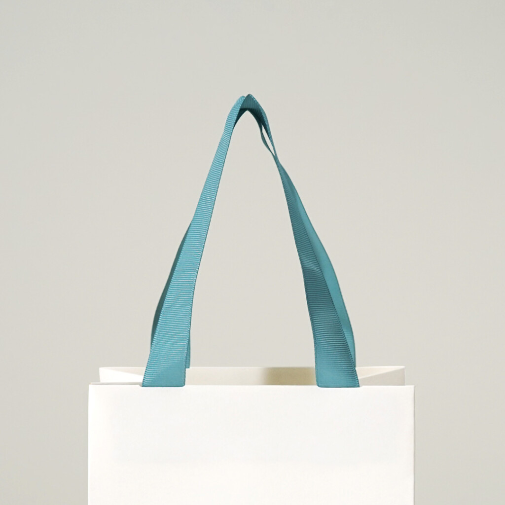 ターコイズのハンドルカラーが目を惹く紙袋2