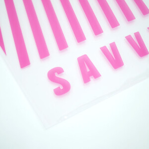 人気関西雑誌ブランドのピンク色のストライプ柄が鮮やかなオリジナルポリ袋