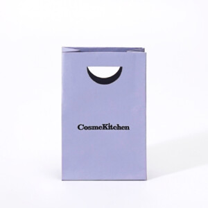 オーガニックコスメショップのカラフルな小判抜きが可愛いオリジナル紙袋
