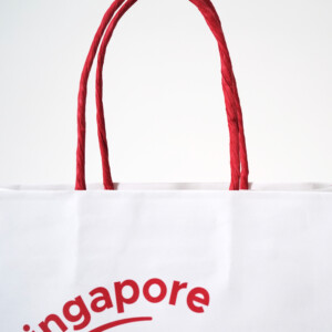 大阪・関西万博 シンガポールパビリオンの紙単紙ハンドルを採用した、サステナブルなオリジナル紙袋