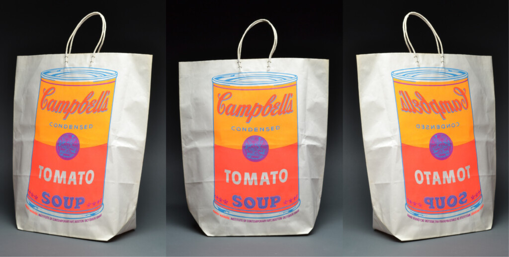 ポップアートを代表する、アンディ・ウォーホルの作品「キャンベルのスープ缶」をプリントしたオリジナル紙袋