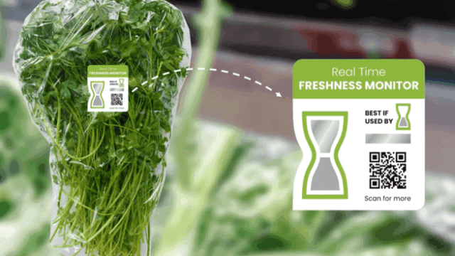 従来の「賞味期限」より正確に食品の状態を教えてくれる、鮮度センサーをパッケージに取り入れたスマートラベル
