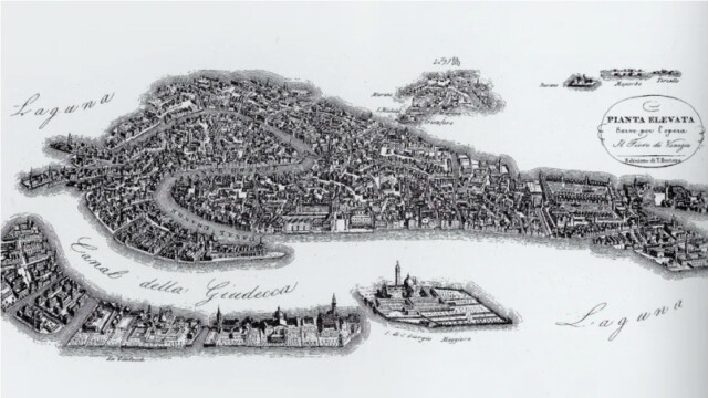 14世紀のペスト後、オリジナルパッケージの「高級化」と「美の媒体」化が起きた都市ヴェネチアの古地図