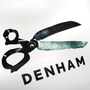 UV加工で立体感をプラス。大きなハサミのロゴが目を惹くプレミアムデニムブランドのオリジナル紙袋